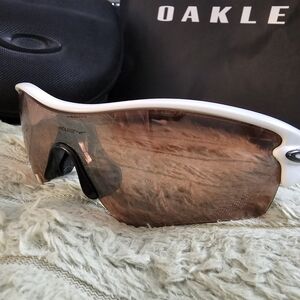 Oakley White Sunglasses with Brown Lenses